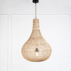 Natural Bamboo Chandelier 40x50cm - HOB-034