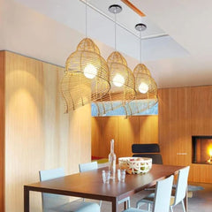 Natural Bamboo Chandelier 30x40cm - HOB-033