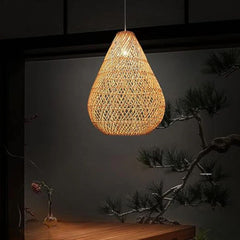 Natural Bamboo Chandelier 40x40cm - HOB-031