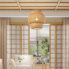 Natural Bamboo Chandelier 50x50cm - HOB-021