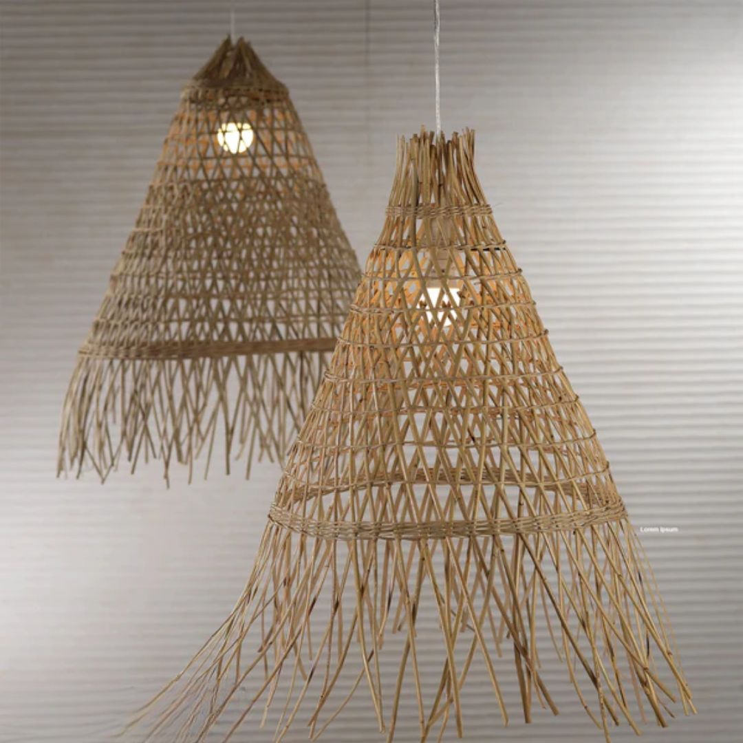Natural Bamboo Chandelier 30x30cm - HOB-020