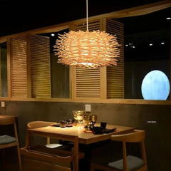 Natural Bamboo Chandelier 30x30cm - HOB-019
