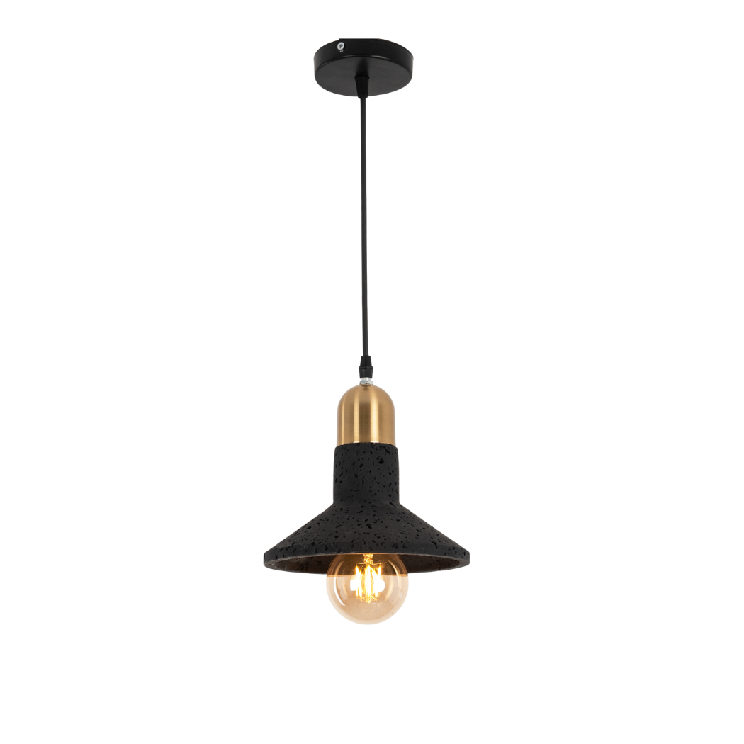Concrete Ceiling Pendant Black Color – Modern Industrial Design – Model WDD-035