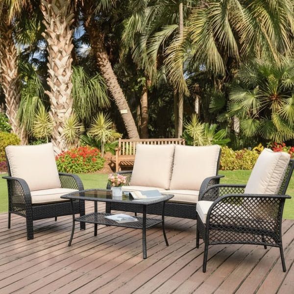 Family Java rattan set for 4 persons