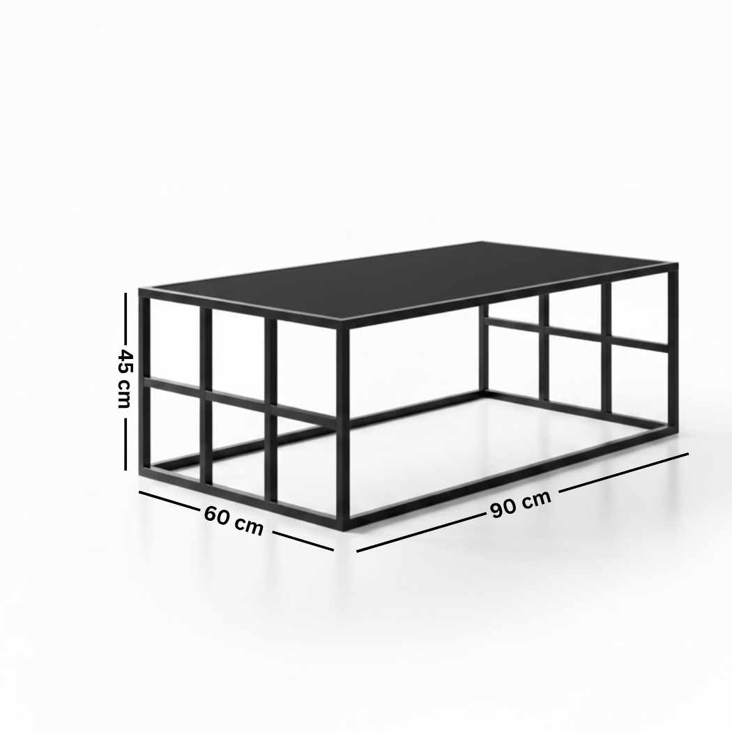 Steel coated coffee table – 6 mm smoked glass top – luxurious modern design – model ZSL-022