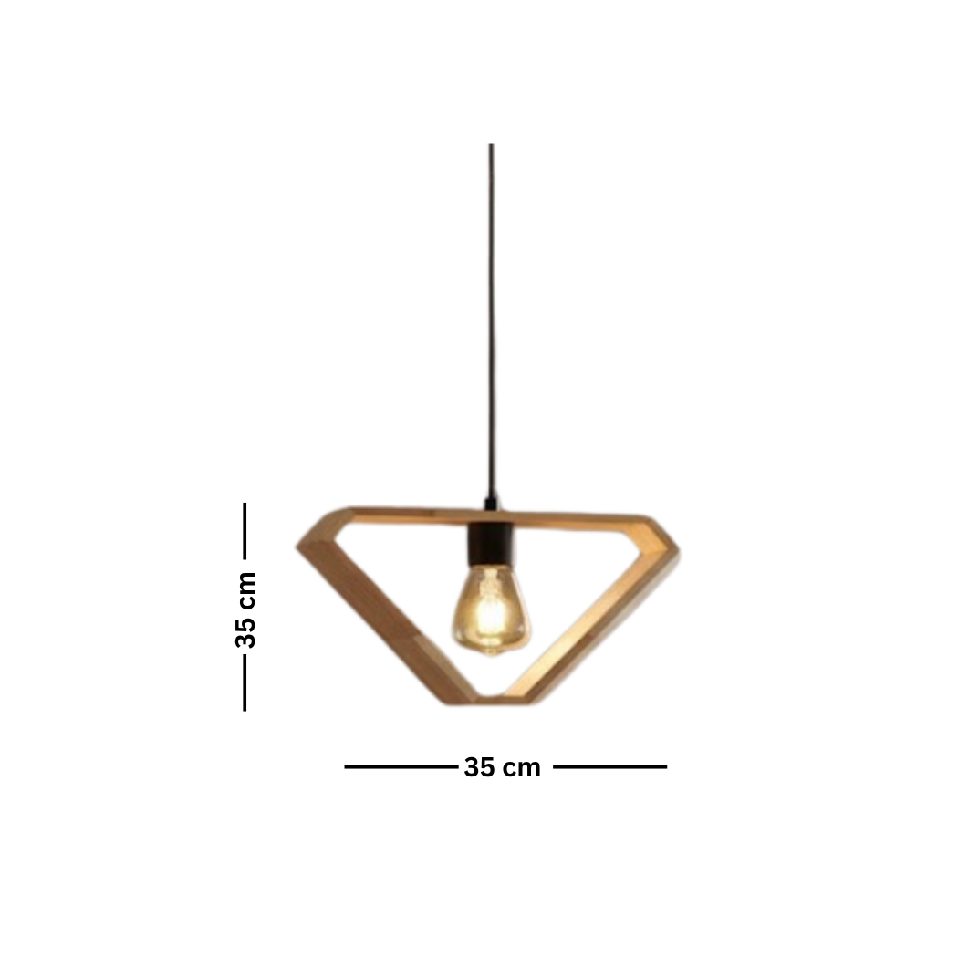 Single Ceiling Pendant Natural Wood Transparent Insulating Coating – Model SKN-019 from Oscar Furniture