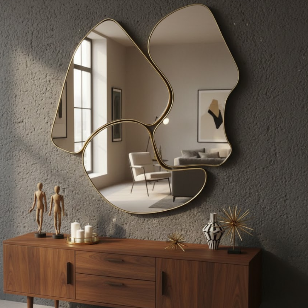 3-Piece Mirror Set – Modern Design for Assembly Without Touch – High-Quality Glass – Model KTM-009