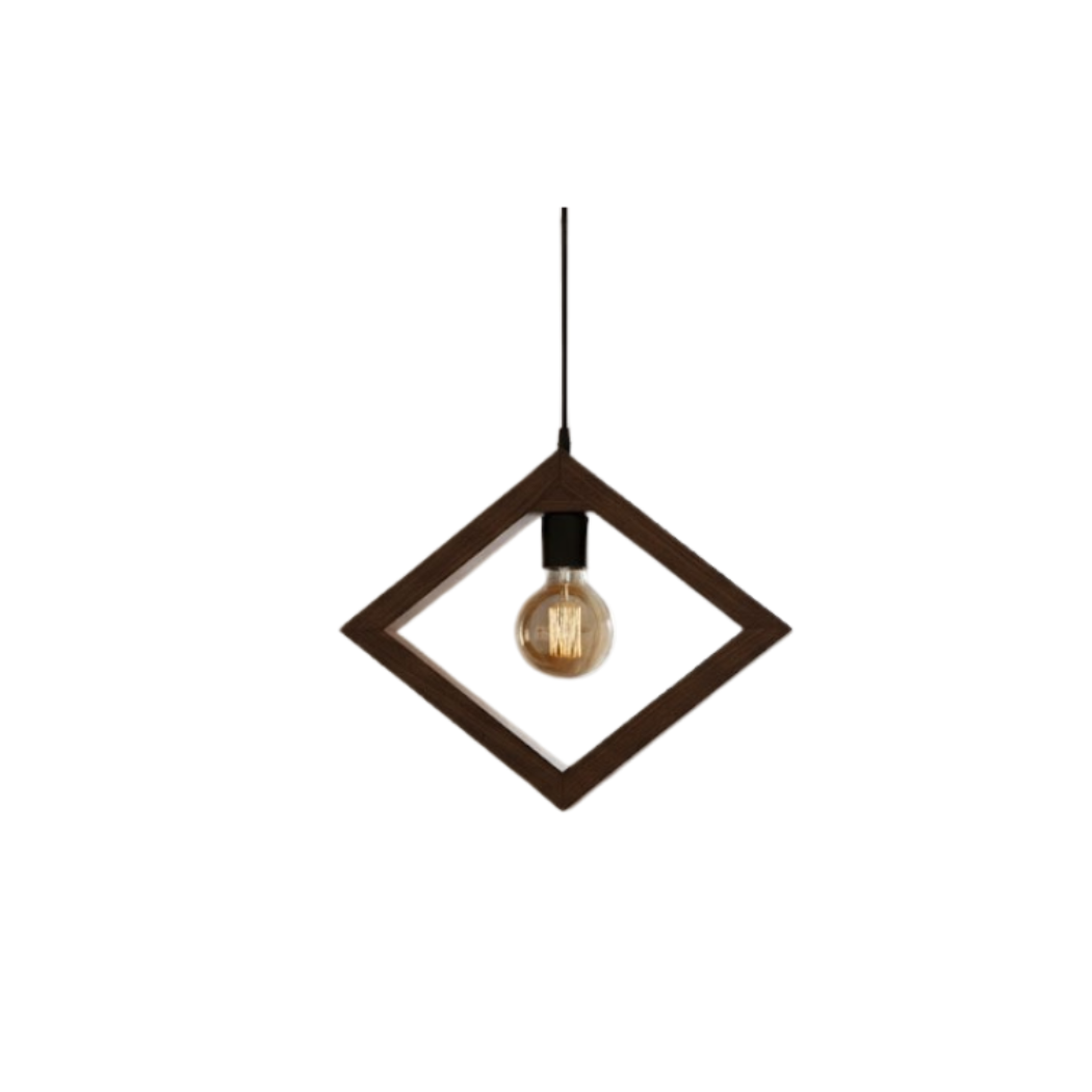 Natural Wood Simbksa Ceiling Pendant with Reddish Brown Paint – Model SKN-016 from Oscar Furniture