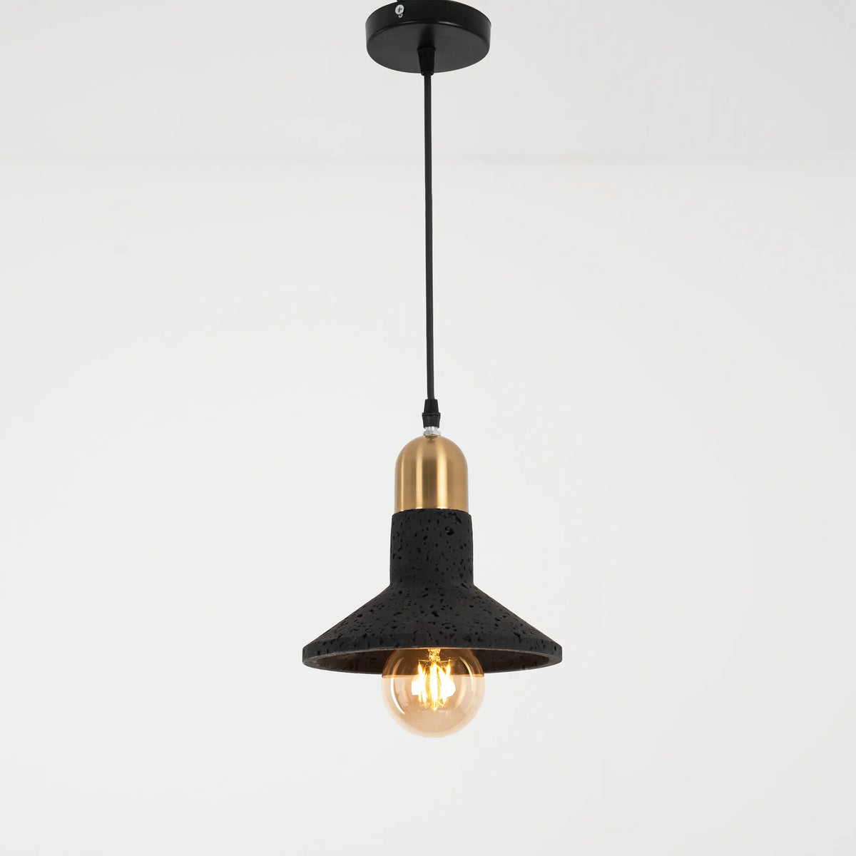 Concrete Ceiling Pendant Black Color – Modern Industrial Design – Model WDD-035