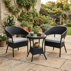 Set of 2 Chairs and Rattan Table - OS-475