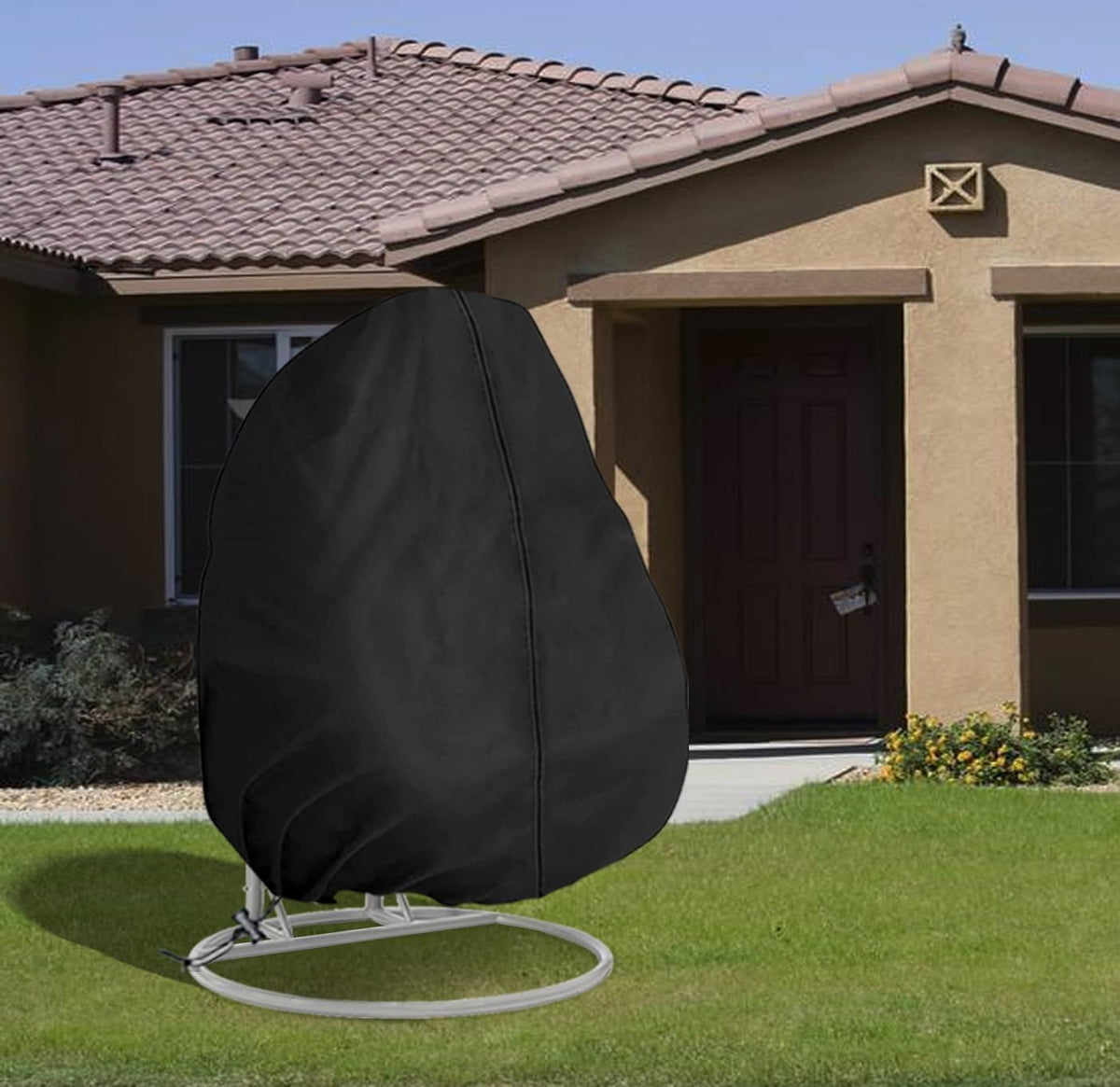 Waterproof protective cover for a two-person outdoor furniture swing—Oxford fabric—OS-CV-023