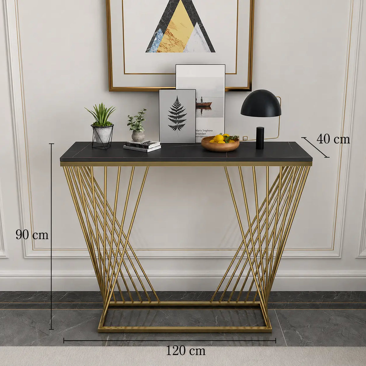 Modern console with painted iron materials and MDF wood – elegant design