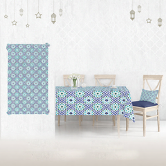 مفرش سفرة رمضاني 250×145 سم قطيفة سابيا مستورد – تصميم فاخر لعزومات رمضان | OS-RAM-076
