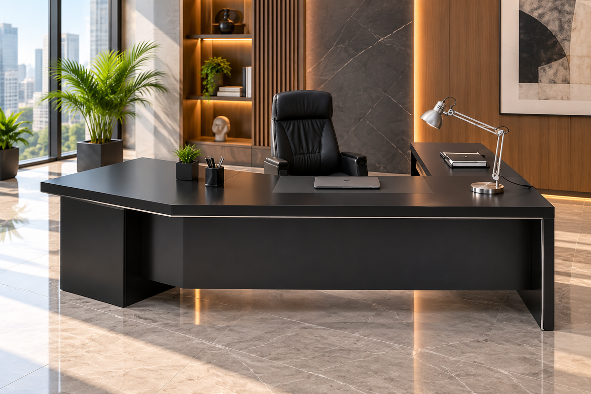 High-quality Spanish MDF wooden executive desk – modern and durable design | CEM-161