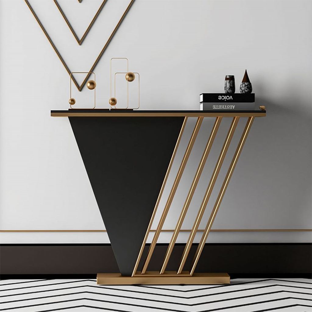 Modern console with painted iron materials and MDF wood – elegant design