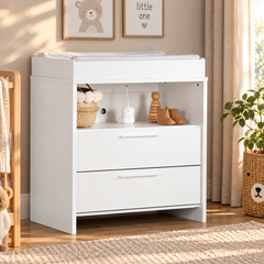 White MDF baby changing unit - 85 x 45 x 80 cm - OSM-596