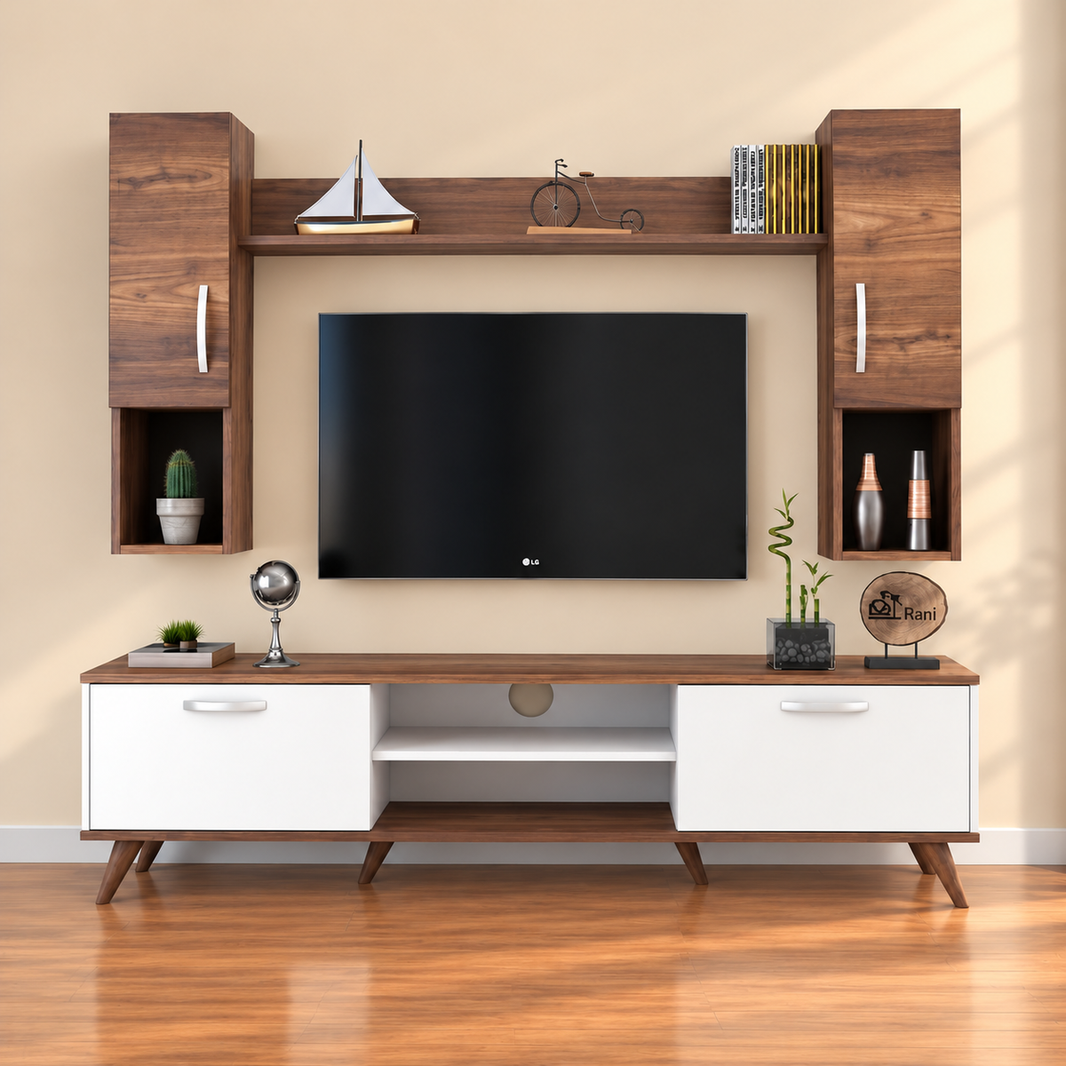 ترابيزة تليفزيون مع وحدات اضافية خشب MDF عالي الجودة - HFS-127