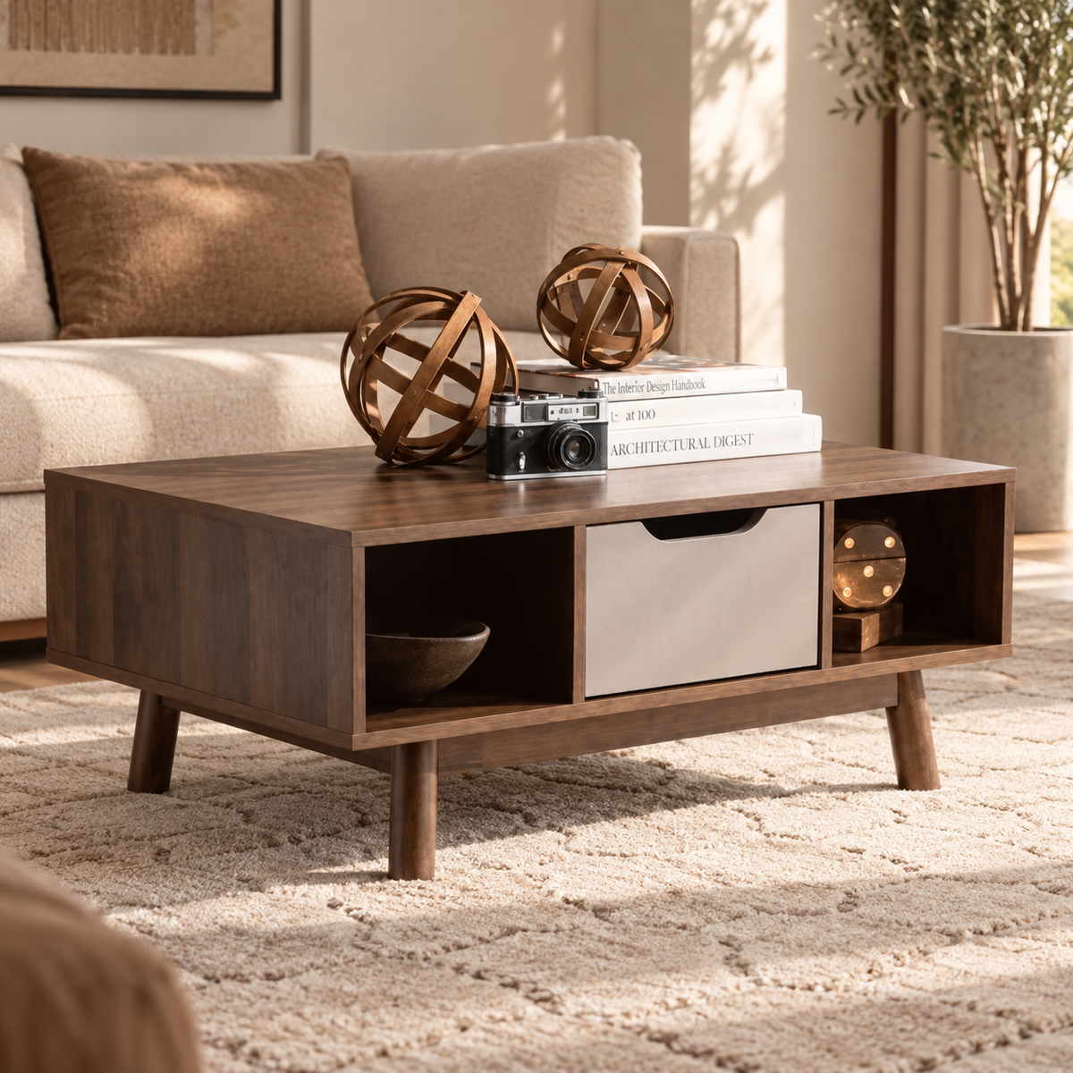 Spanish MDF wood coffee table - MAD-086