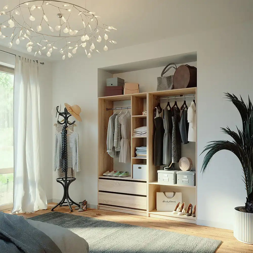 دريسنج خشب MDF كبير بتصميم عملي لتنظيم الملابس – WAF-214