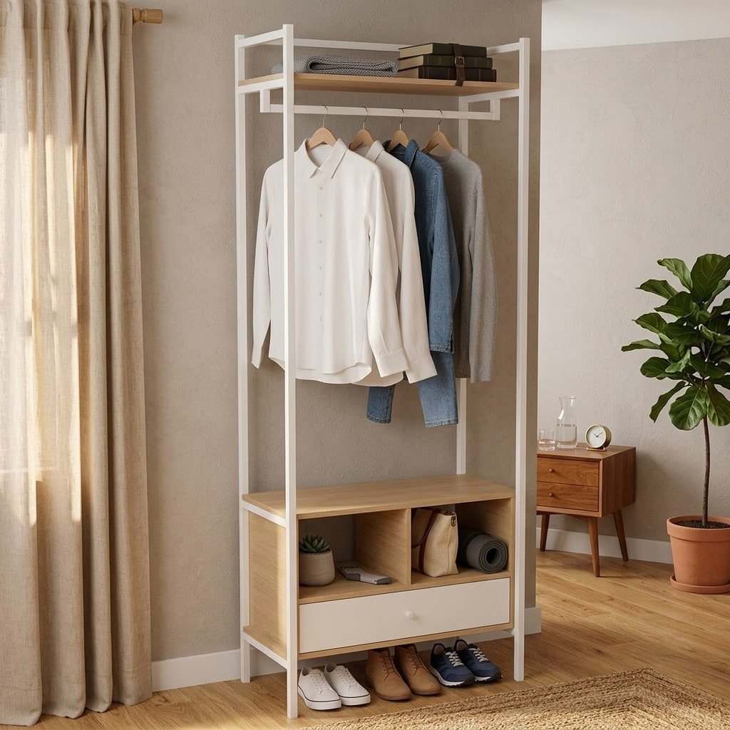 دريسنج خشب MDF كبير بتصميم عملي لتنظيم الملابس – WAF-226