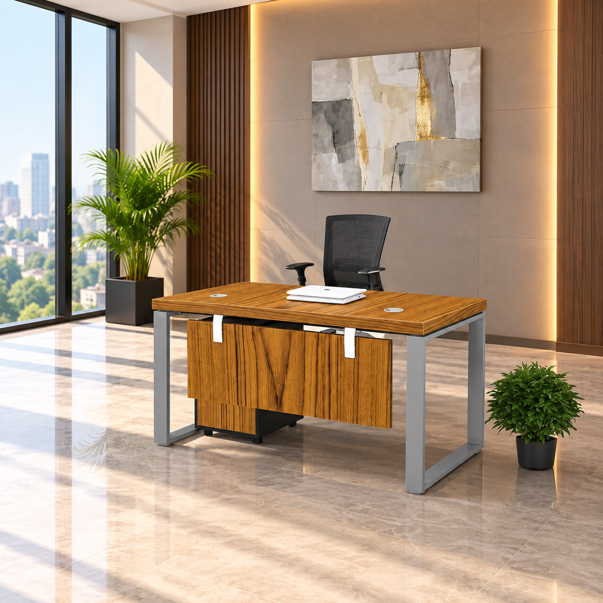 High-Quality Spanish MDF Wood Employee Desk with Modern Design – Model CEM-200