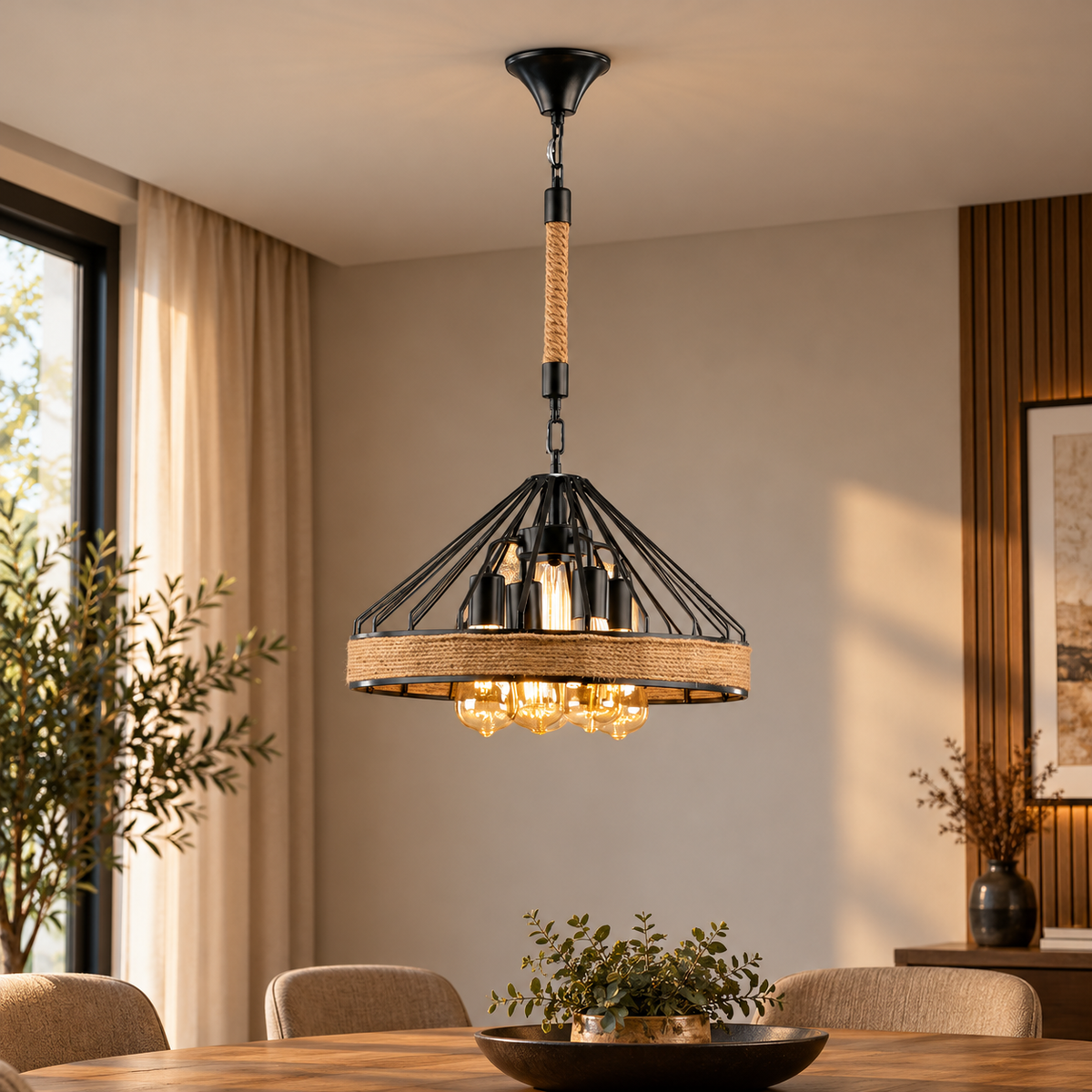 Elegant aluminum chandelier with a luxurious and modern design