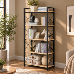 Melamine Wood Display Unit - MTC-034 -33cmX75cmX166cm - Beige Color