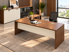 High-quality MDF wooden executive desk with a modern design – Model OAL-056