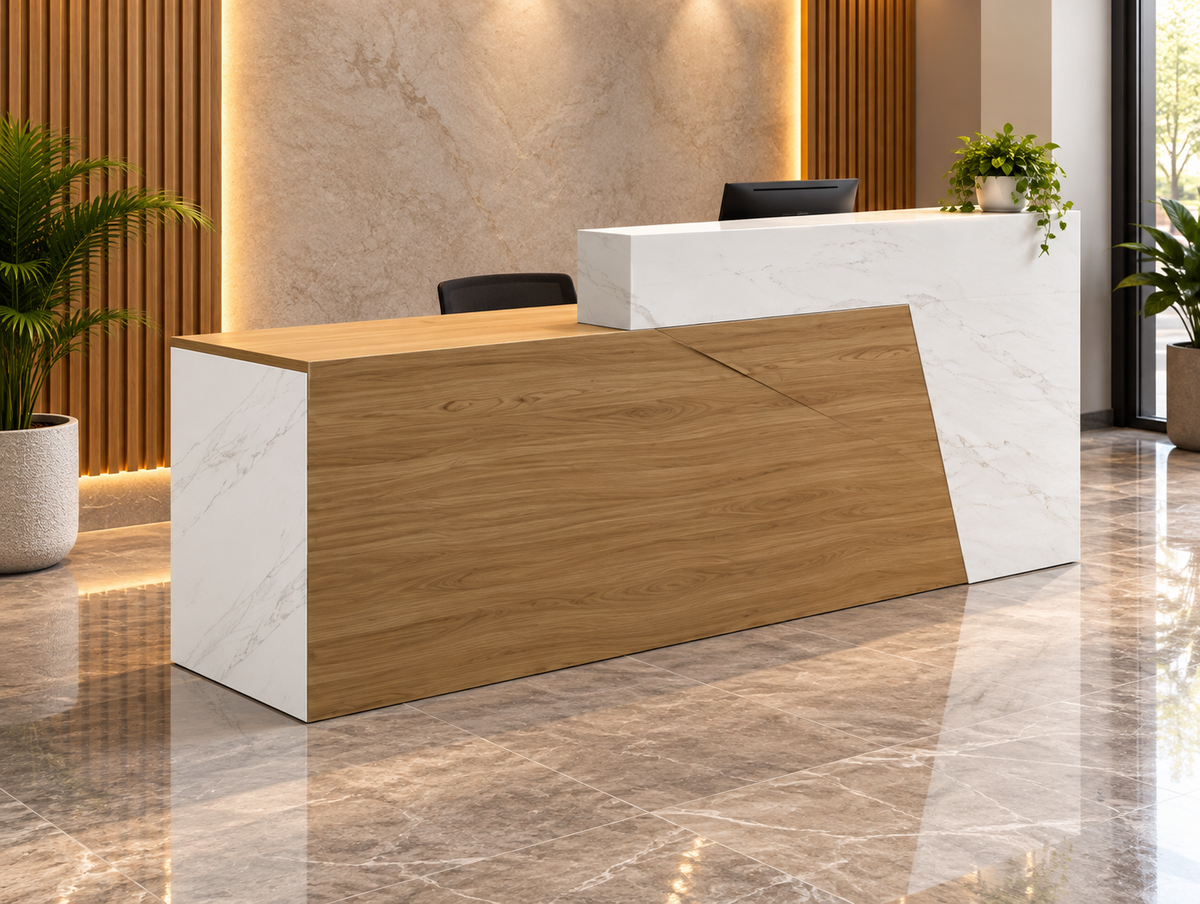 Reception desk - Reception Counter - Spanish MDF wood - CEM-097