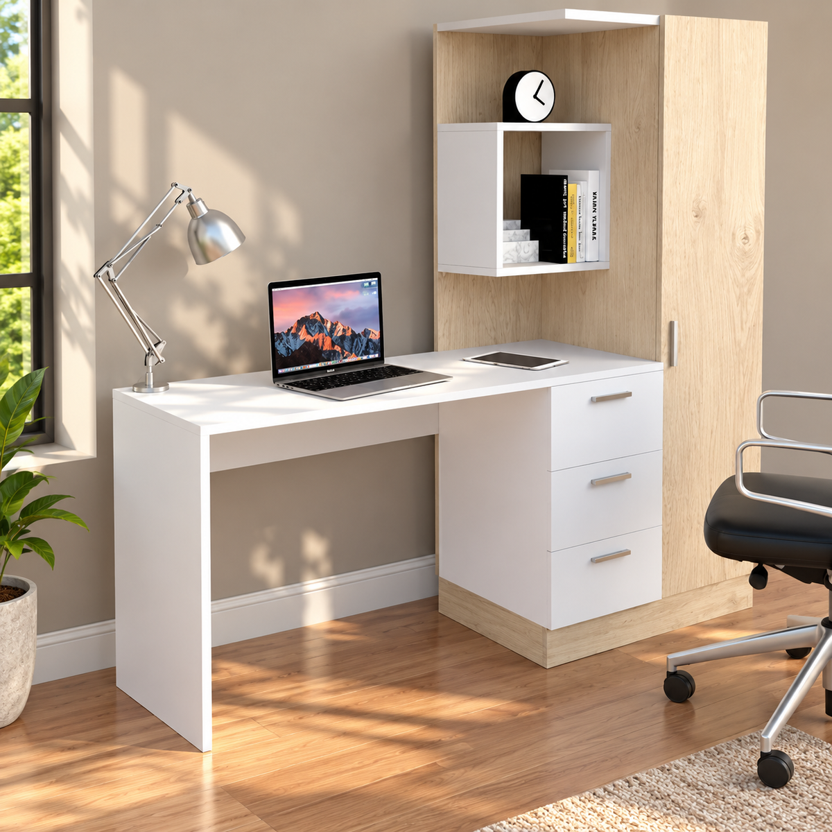 Spanish MDF desk and cabinet - ITM-023 - 180cmX160cm