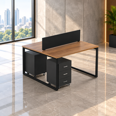 Spanish MDF double wood workstation  - CEM-015