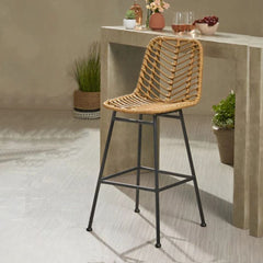 Beige Brita Rattan Bar Chair