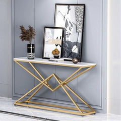 Modern console with painted iron materials and marble – elegant design