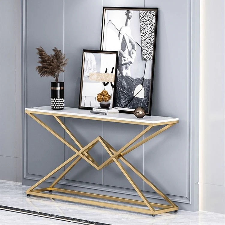 Modern console with painted iron materials and marble – elegant design