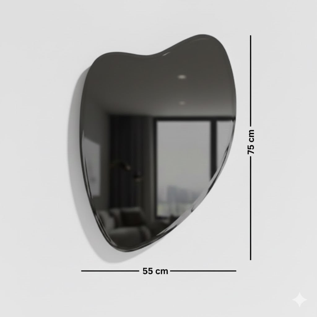 Heart-shaped mirror with LED lighting – 75×55 cm design – High-quality glass without touch – Model KTM-013