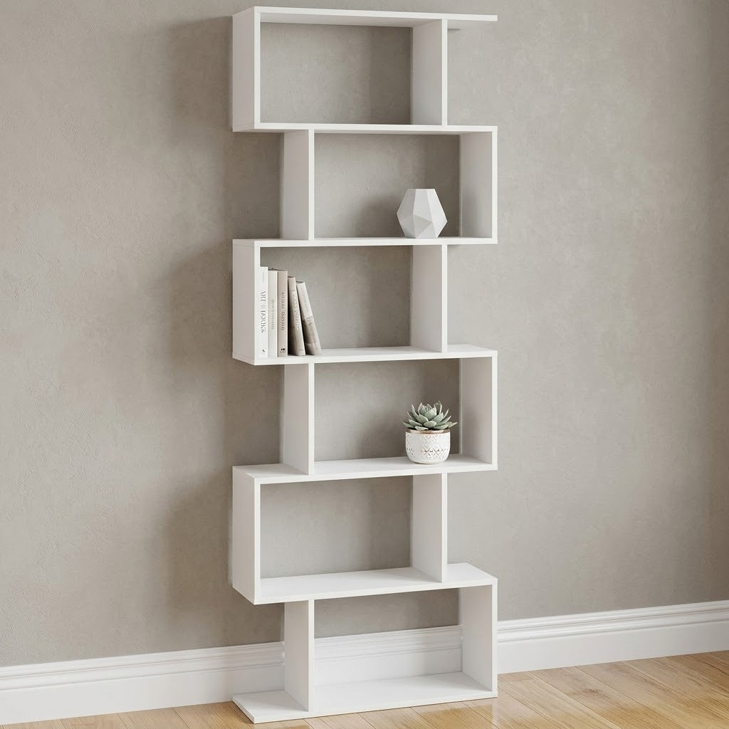 مكتبة خشب MDF 70×24×190 سم – عملية وأنيقة - شحن سريع