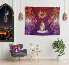 Ramadan wall hanging velvet tapestry model OS-RAM-119 distinctive design for Ramadan decoration