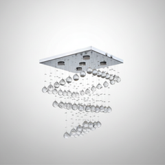 Elegant and luxurious crystal and steel chandelier