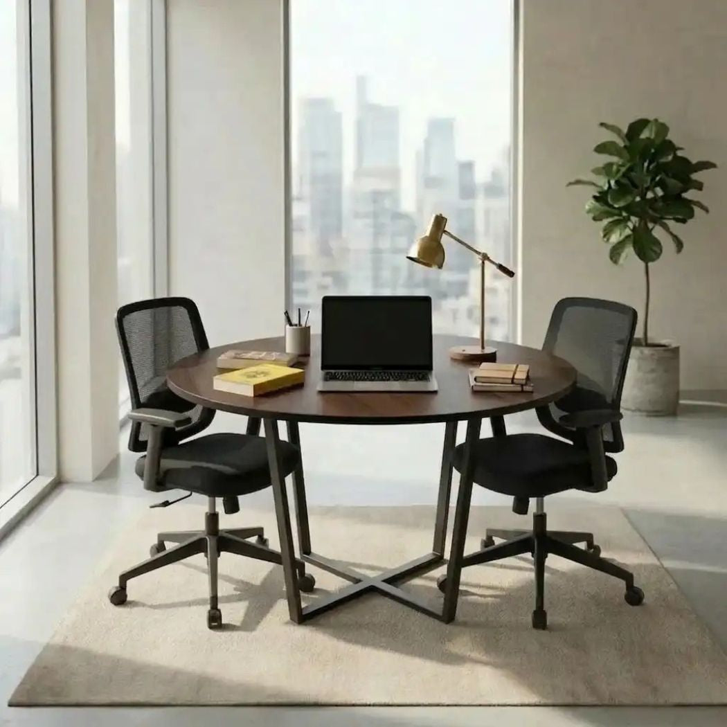ترابيزة اجتماعات ستيل وخشب MDF كبيرة بتصميم احترافي – WAF-282