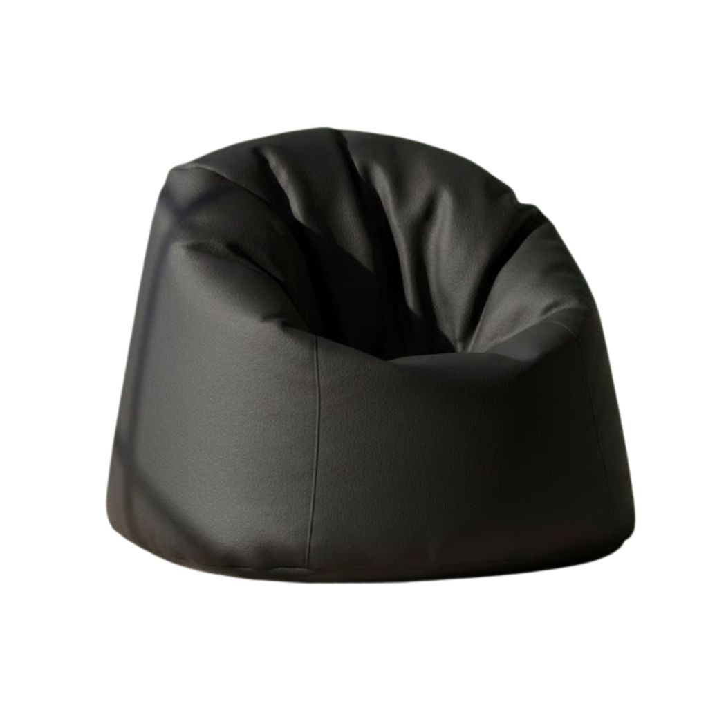Medium size leather bin bag, distinctive and practical in black ELH-105