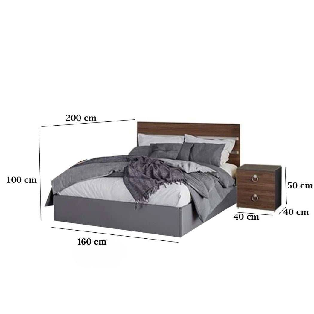 Complete bedroom made of Spanish MDF wood - MAD-014