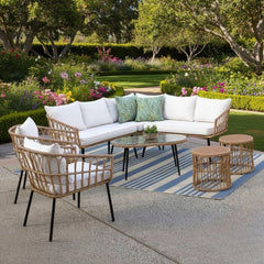 Sydney One Large Rattan Corner is enough for 7 people