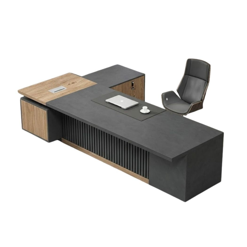 High-quality Spanish MDF wooden manager’s desk – a durable modern design suitable for professional offices – CEM-153