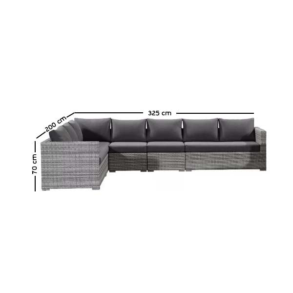 VIP rattan corner seating for 8 people