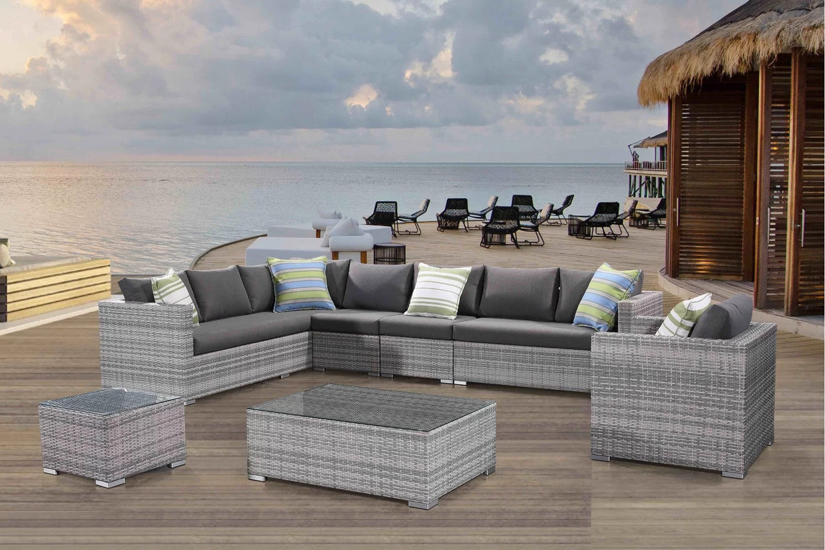 VIP rattan corner seating for 8 people