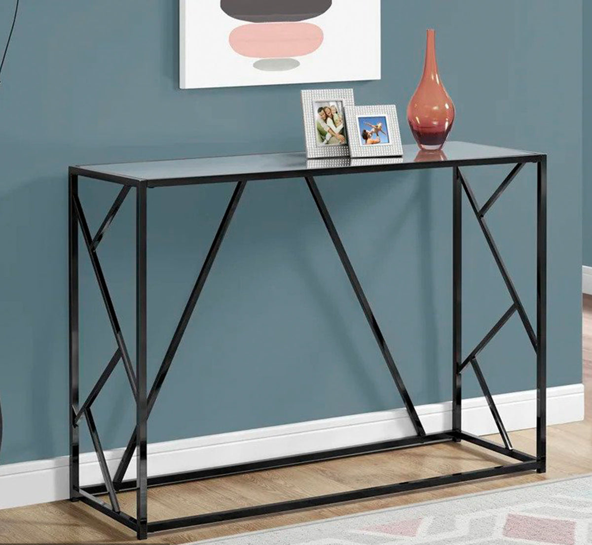 Modern iron and transparent glass console – practical contemporary design