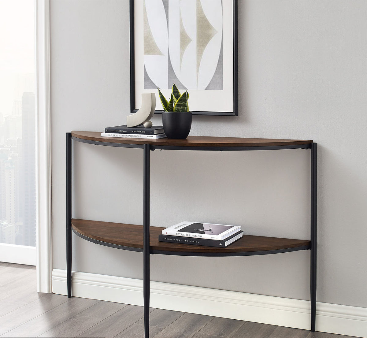 Iron console with high-quality MDF wood – modern and elegant design