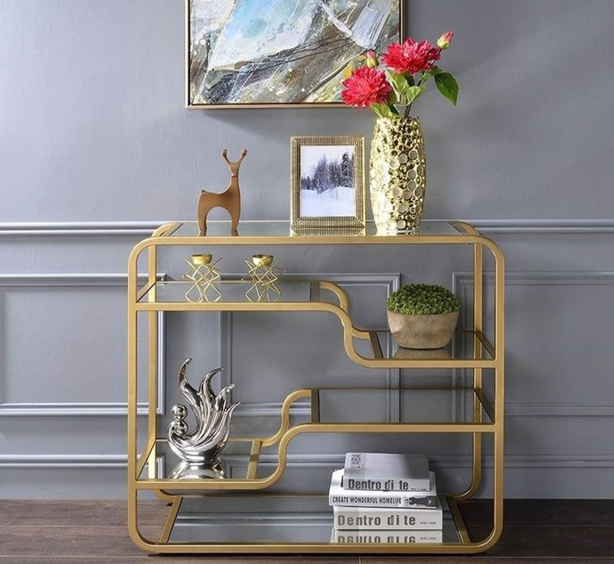 Modern iron and glass console – elegant and contemporary design