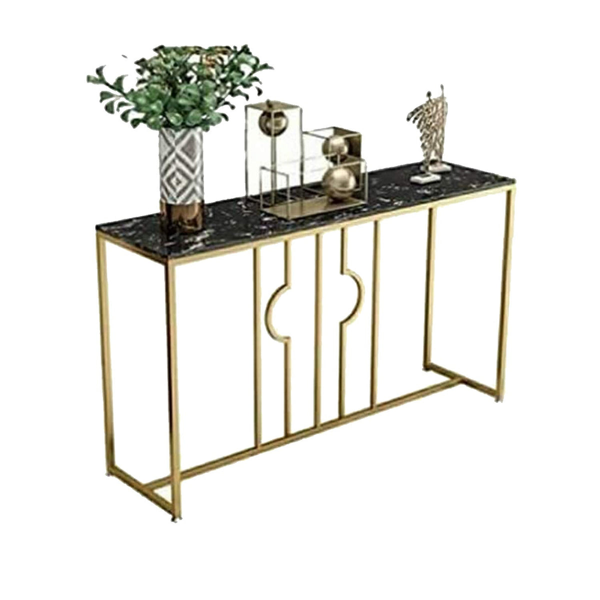Modern console iron and black Spanish marble – luxurious and contemporary design