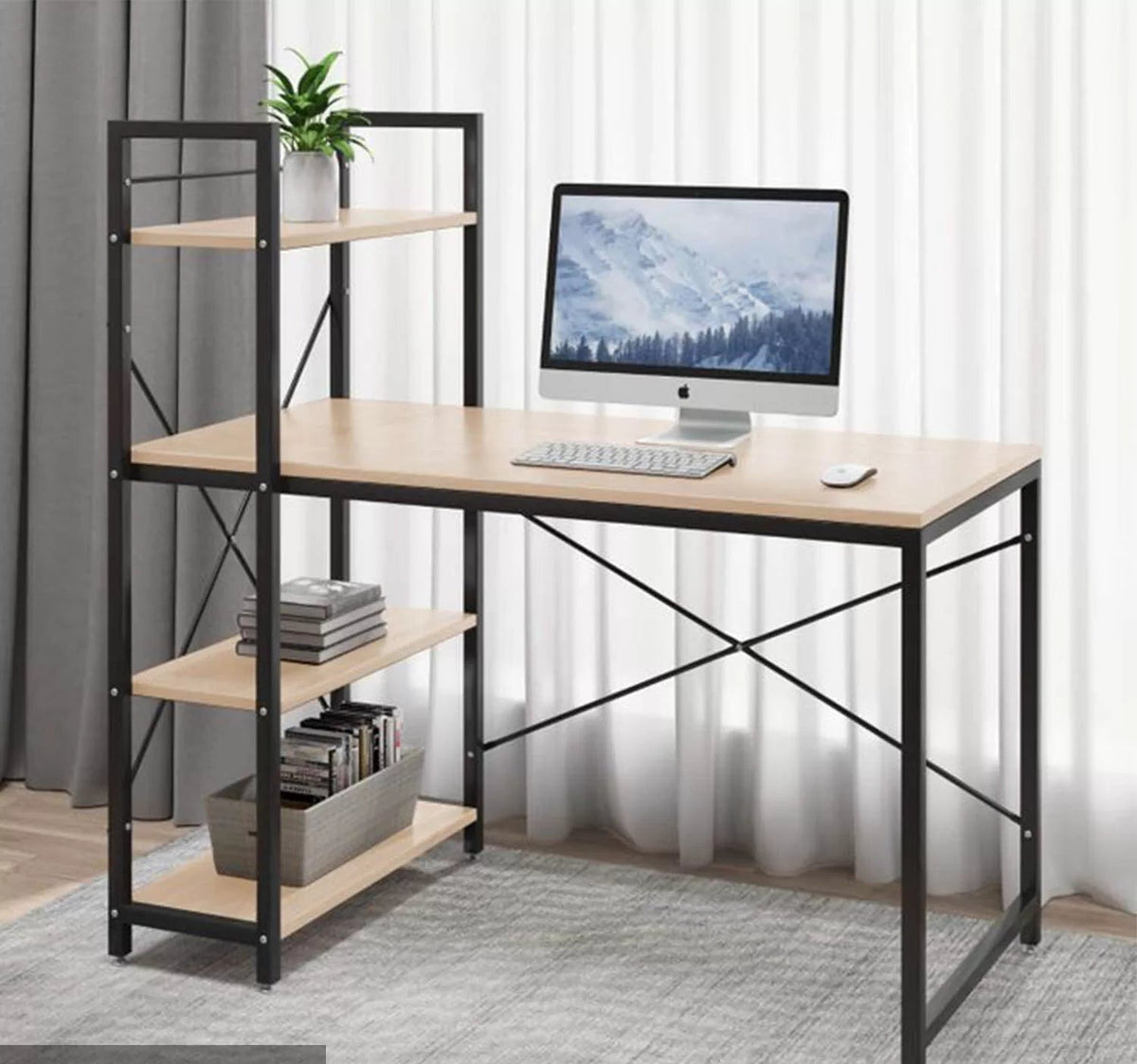 Melamine wood desk - MTC-029 - 120cmX120cm - Beige color